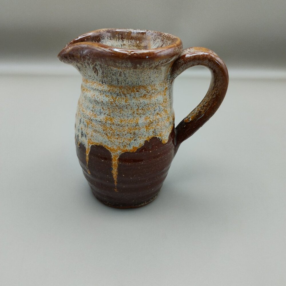 handcrafted vintage brown pottery ceramic handmade browns small pitcher creamer